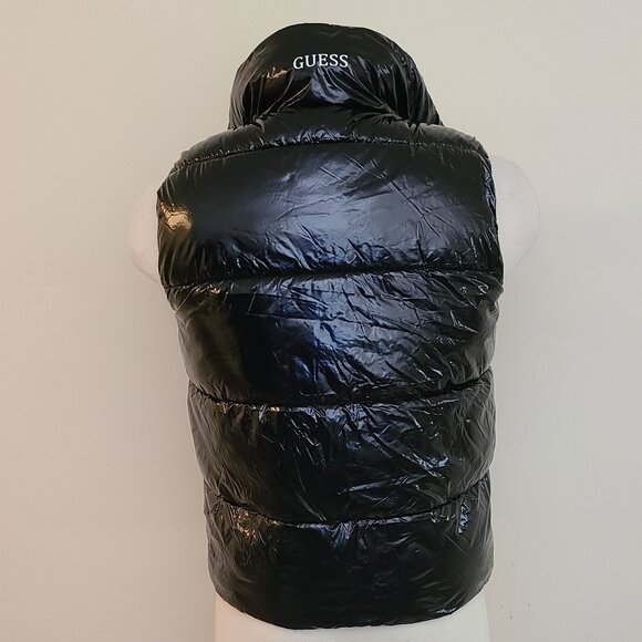 Guess Shiny Black Puffer Vest - XS - Picture 3 of 7